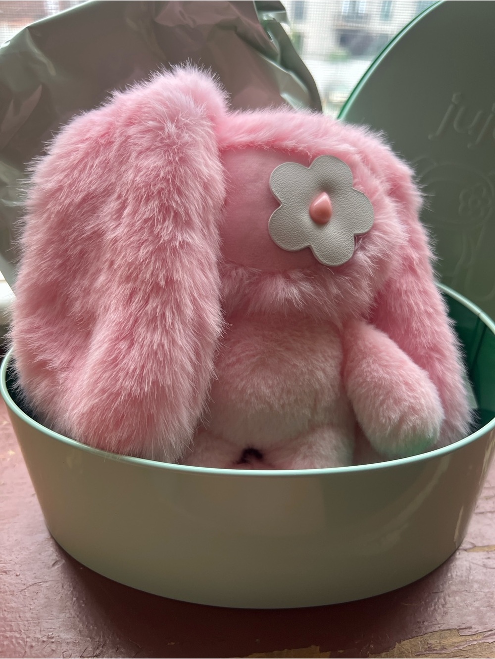 JuJu Pink Easter Bunny Bag Charm Keychain Rare Collectible- Boo